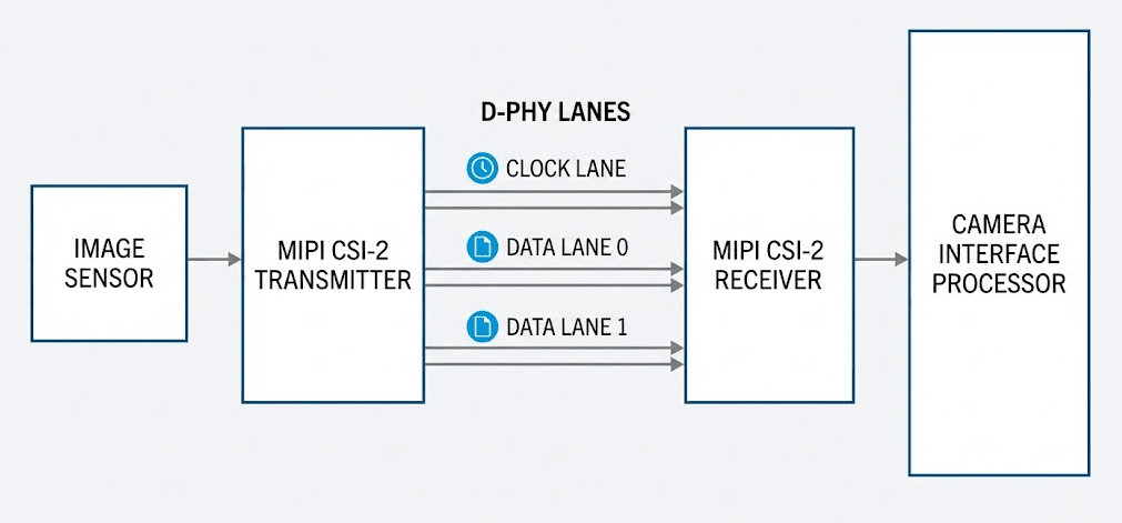 MIPI CSI-2 D-PHY signaling architecture for multi-modal pet health camera systems