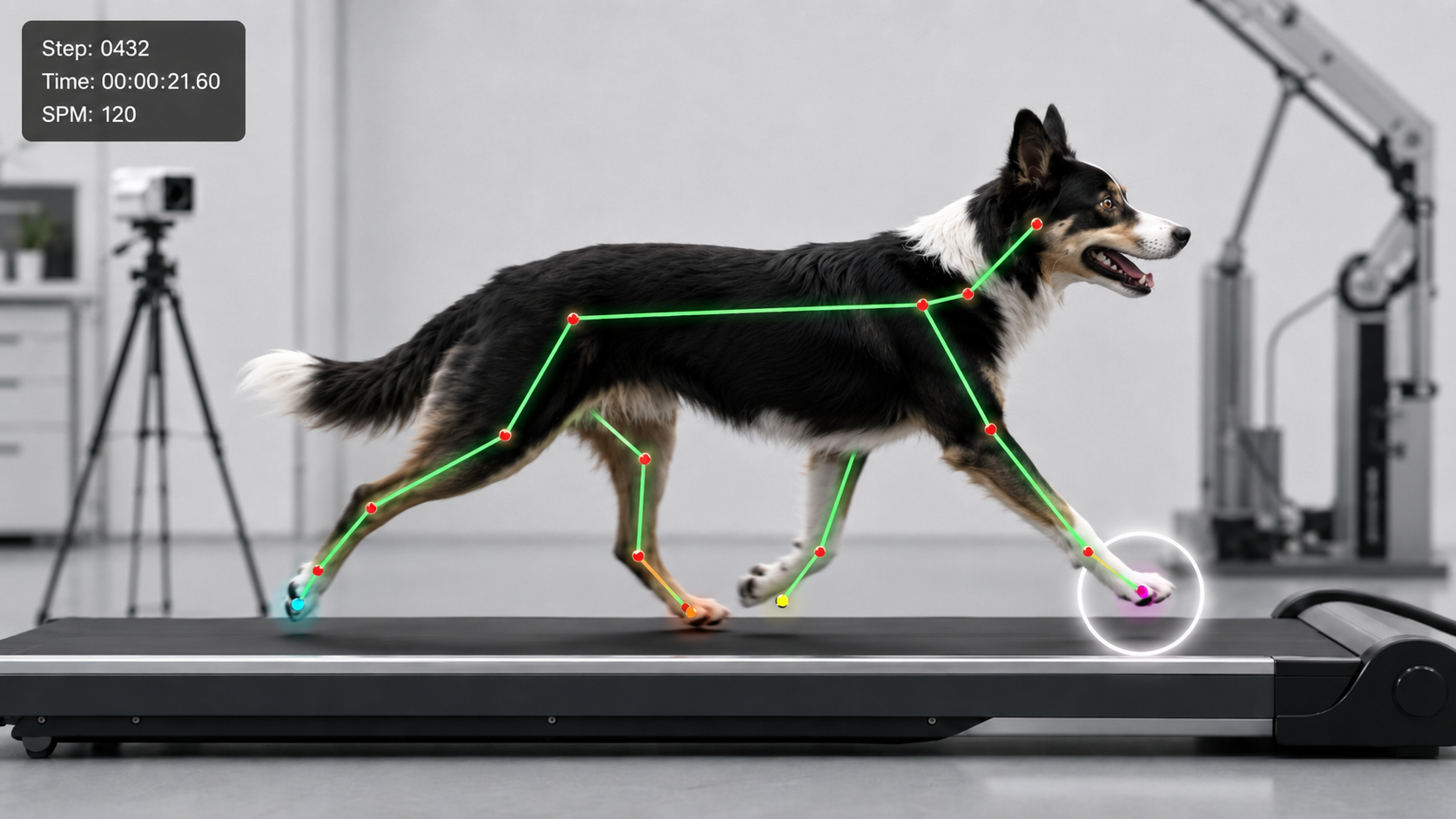 dog walking on treadmill