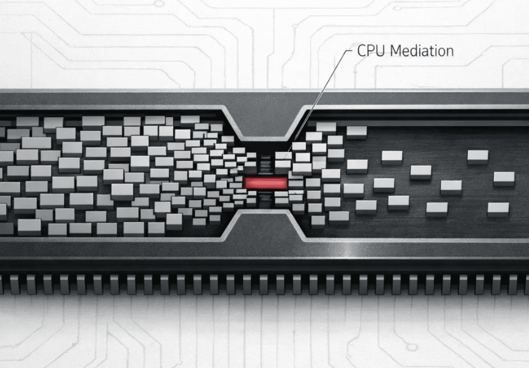D-cache incoherency diagram: stale CPU cache overwriting fresh DMA image data