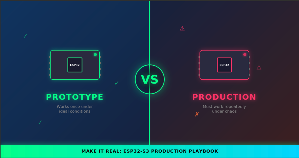 Make It Real: ESP32‑S3 Production Playbook