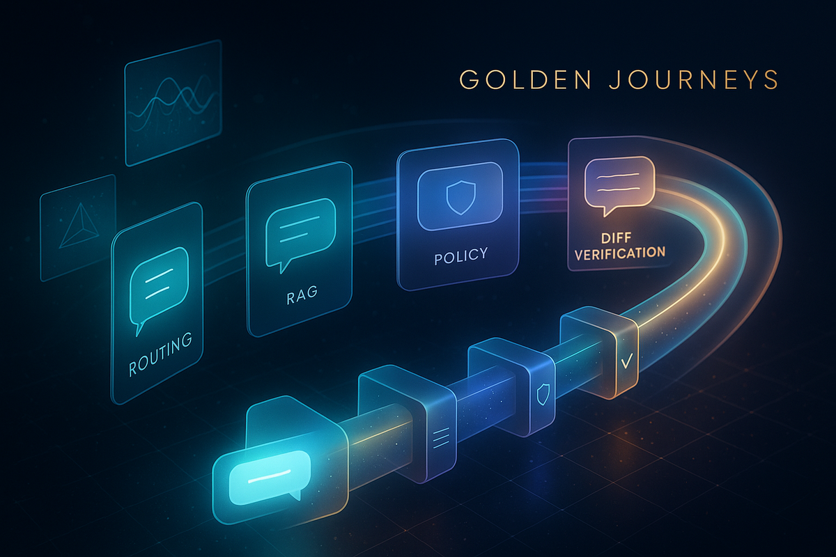 Golden Journeys: Synthetic Conversations as Regression Tests for AI Assistants