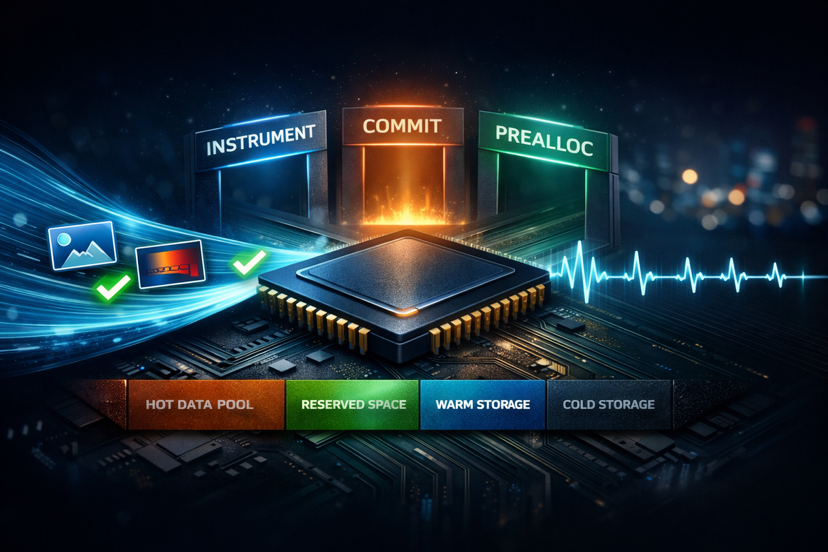 LittleFS Tail-Latency for Burst Writes: Commit + Prealloc