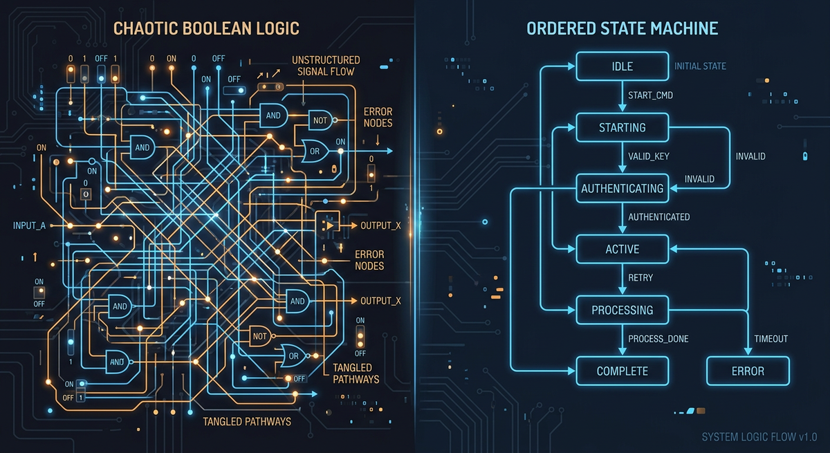 Taming Multi-Stage Hardware Setup: State Machines in Flutter