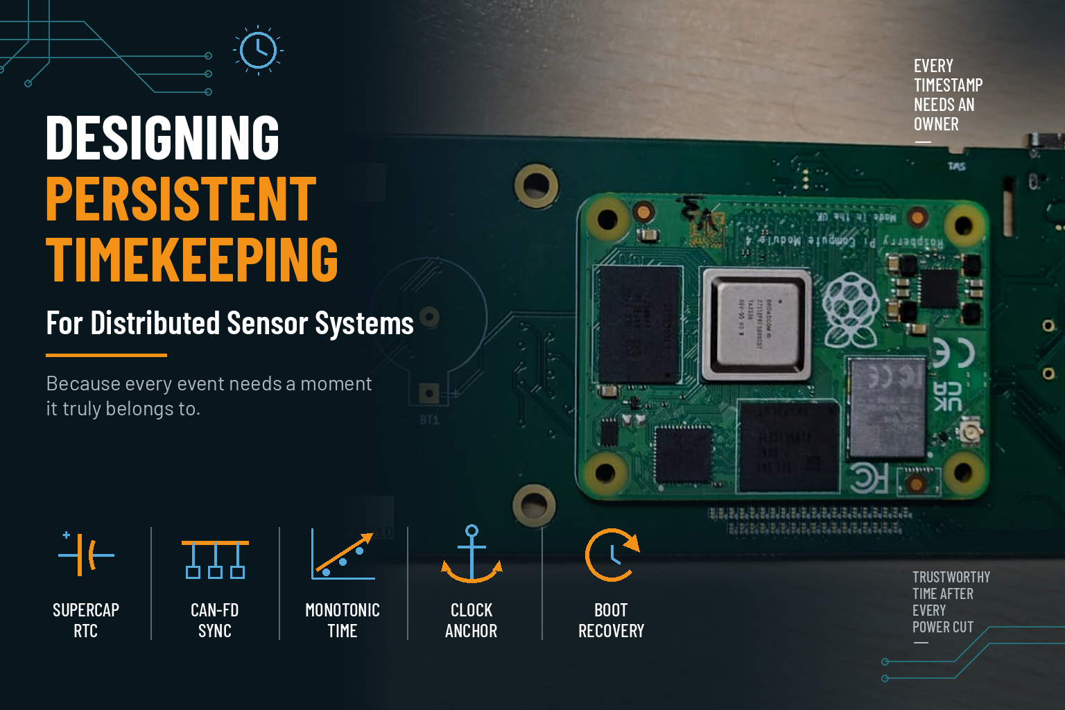 Designing Persistent Timekeeping for Distributed Sensor Systems
