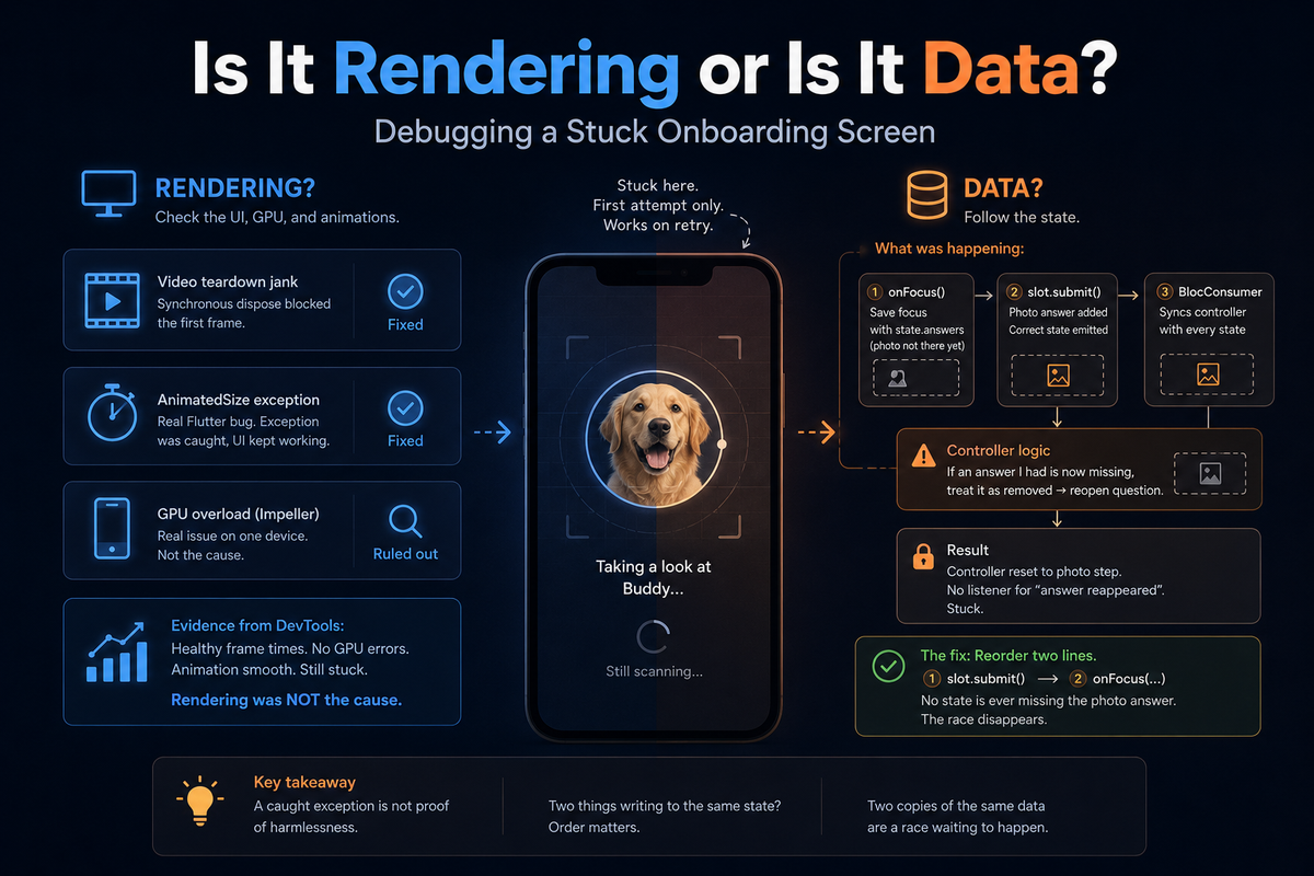 Is It Rendering or Is It Data? Debugging a Stuck Onboarding Screen
