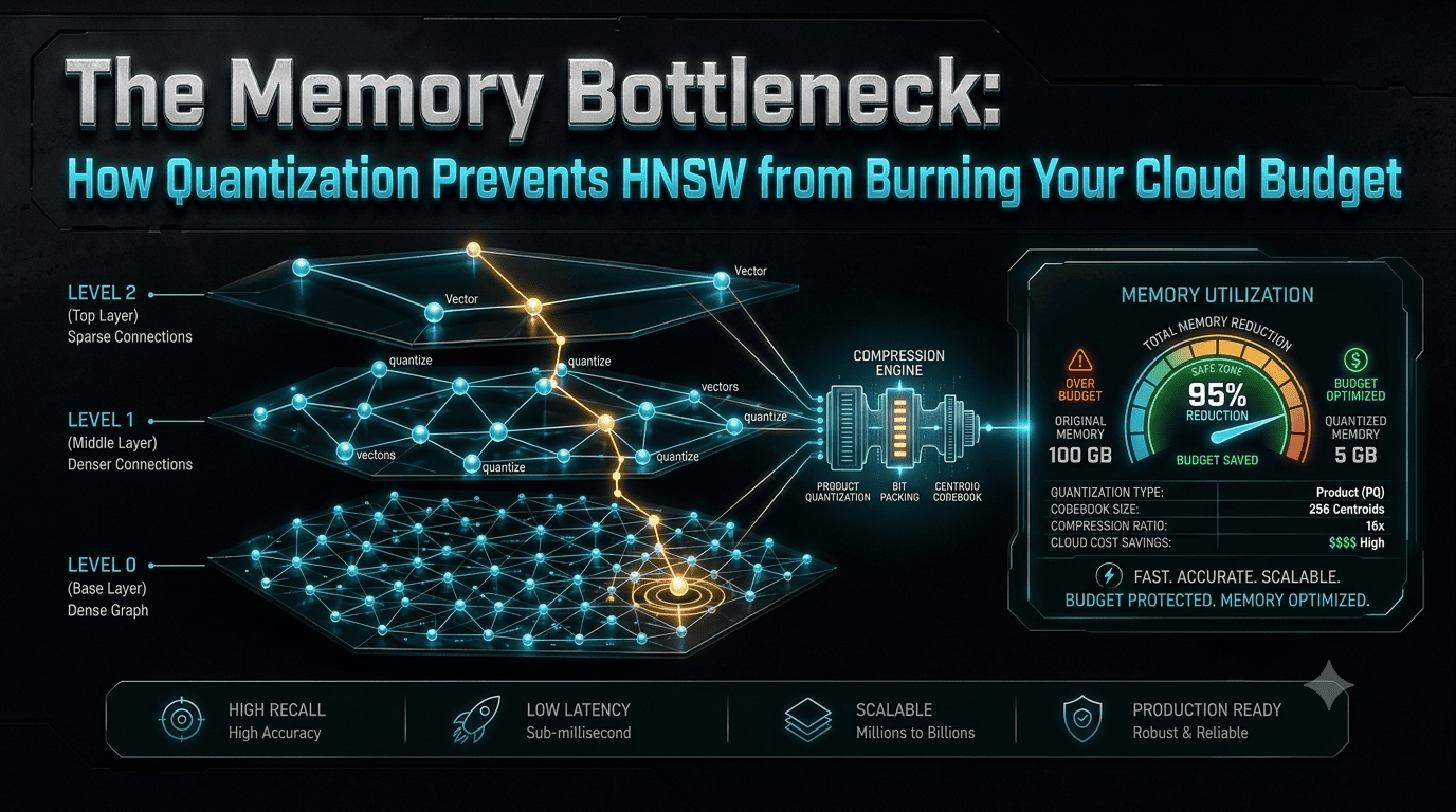 The Memory Bottleneck: How Quantization Prevents HNSW from Burning Your Cloud Budget