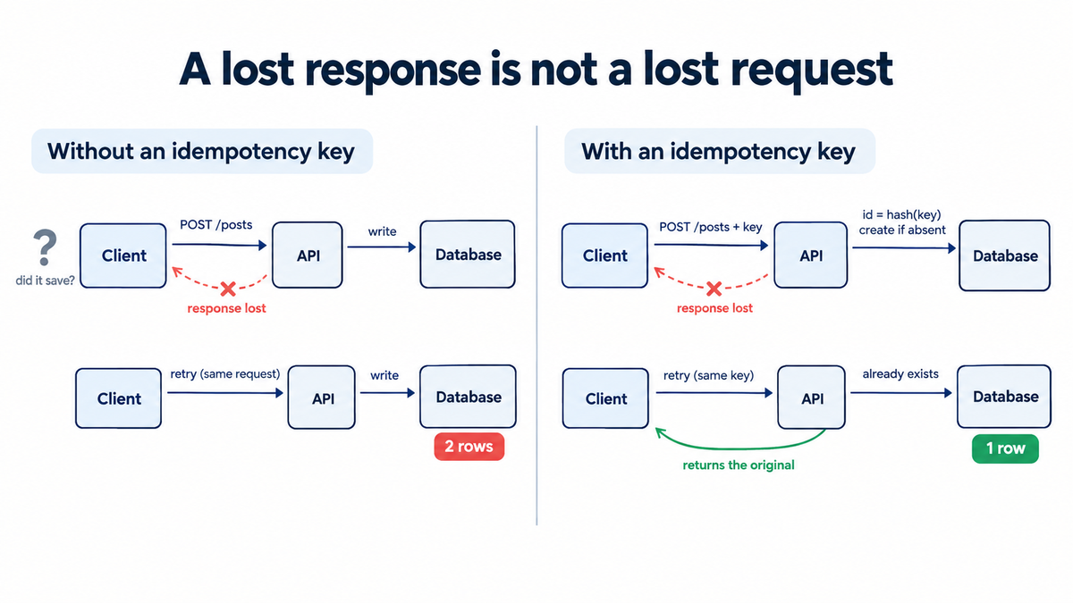 A lost response is not a lost request