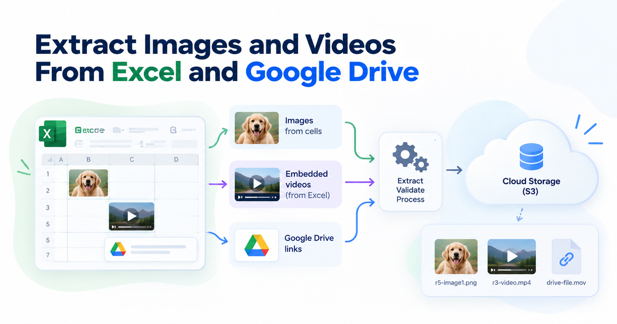 Extract Images and Videos From Excel Files and Google Drive Links