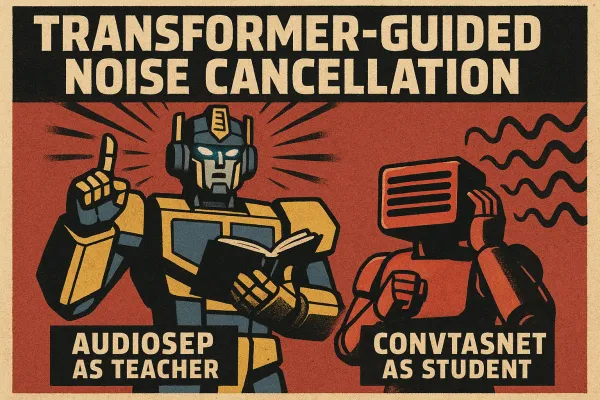 Transformer-Guided Noise Cancellation: AudioSep as Teacher, ConvTasNet as Student