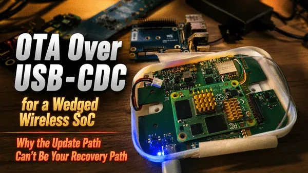 OTA Over USB-CDC for a Wedged Wireless SoC — Why the Update Path Can't Be Your Recovery Path